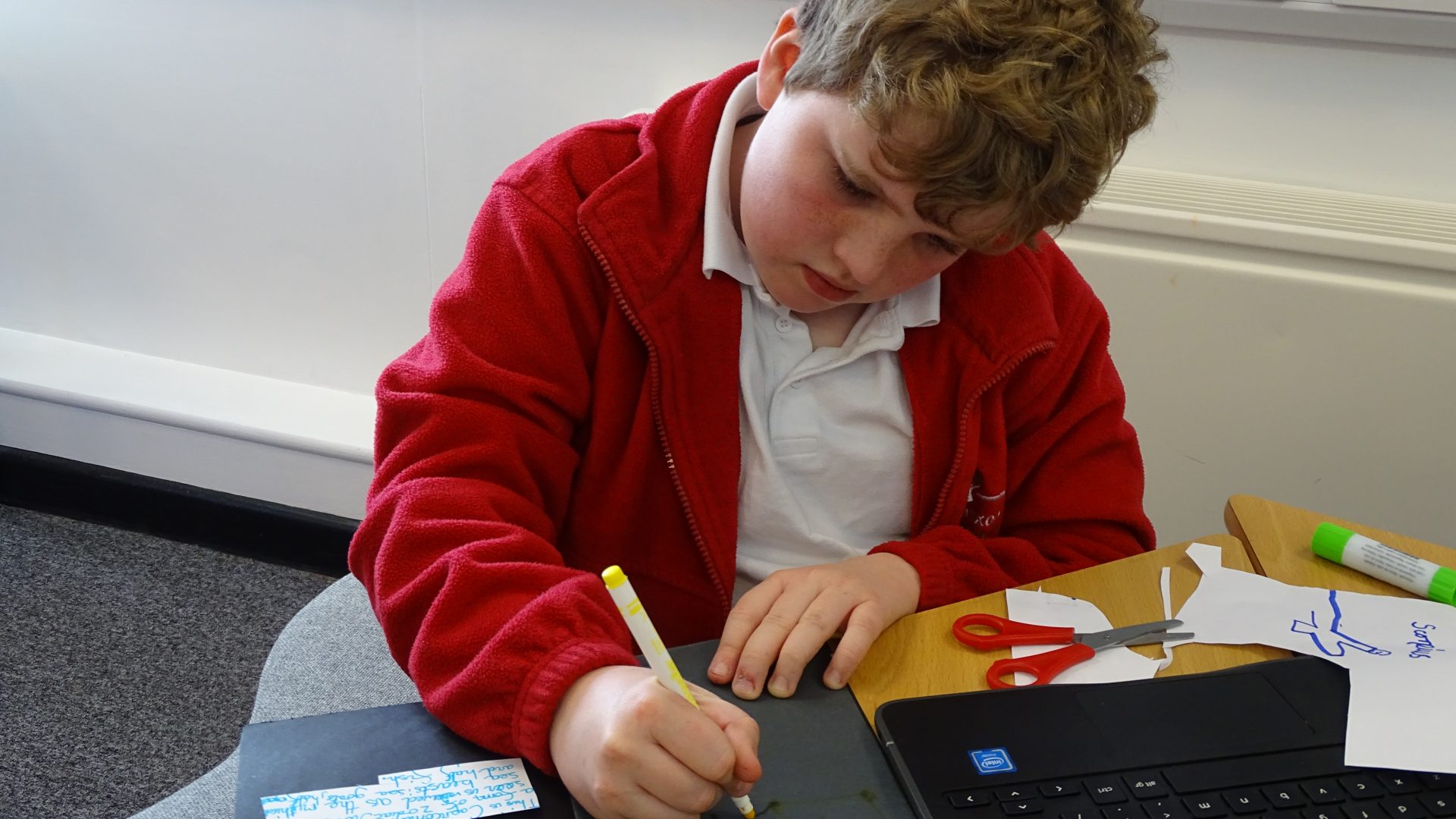 Primary student working during an Academic Support session