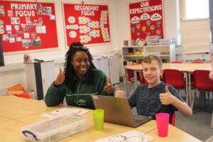 Aaron and his mentor, Jessica